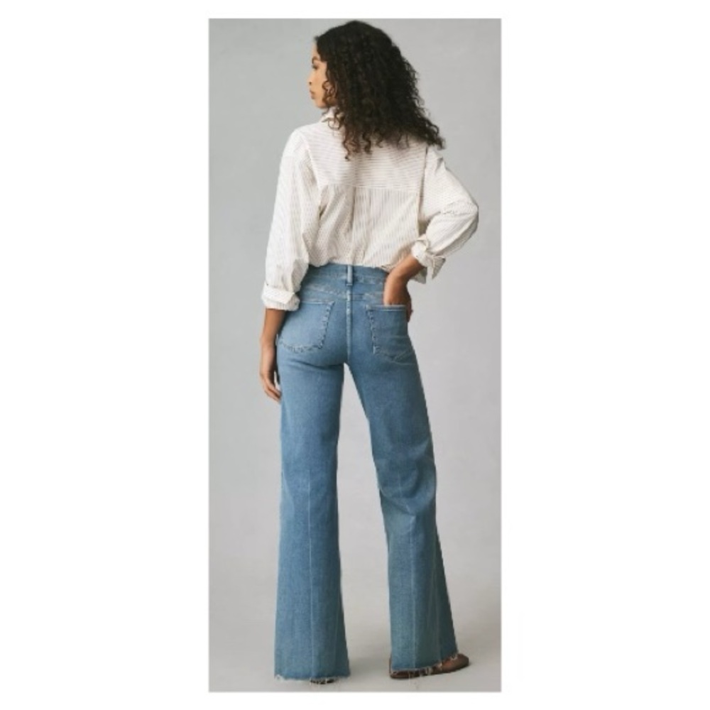 FRAME Le Slim Palazzo High-Rise Wide-Leg Jeans- 24 - Picture 5 of 10